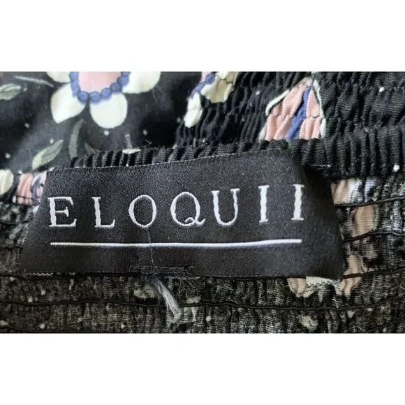 Eloquii‎ Womens Plus Black Off Shoulder Dress Size 26 Tie Waist Long Sleeve - Picture 5 of 10